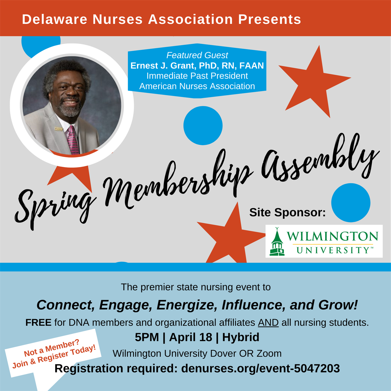 Delaware Nurses Association - Spring Membership Assembly w/Dr. Ernest  Grant, PhD, RN, FAAN